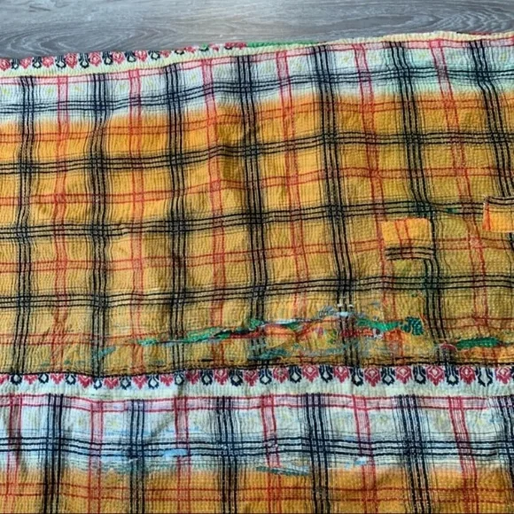 Antique Kantha Quilt Bedding Blanket Handmade